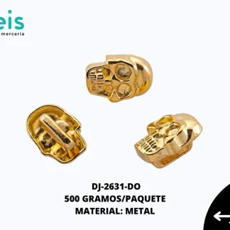 HERRAJE METALICO CALAVERA REF: H-1738 DORADO 0.5 KL/PQT