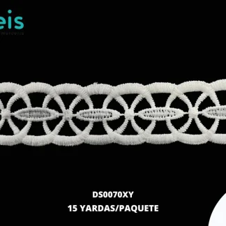 GUIPIUR SEDA DE LECHE PLANO DS0070XY BLANCO 3.5 CM 15 YARDAS/PAQUETE