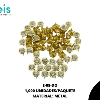 REMACHES METAL ESTOPEROL E-08-DO 8mm 500 PZ/PQT DORADO/CRISTAL