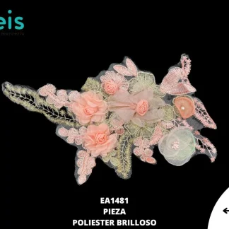 APLICACIONES EN PAR DECORADOS FLORAL EA1481 SALMON