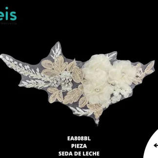 APLICACIONES EN PAR DECORADOS FLORAL EA808BL BLANCO