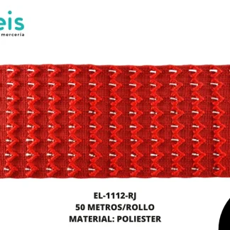 ELASTICO CINTILLA 6CM ROJO 50 METROS