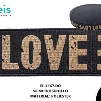 ELASTICO ESTAMPADO LOVE REF:9026 ELV-10 4.0CM COMBINADO 50 METROS