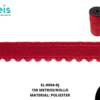 ELASTICO LENCERIA MORITA 8MM ROJO 150 METROS