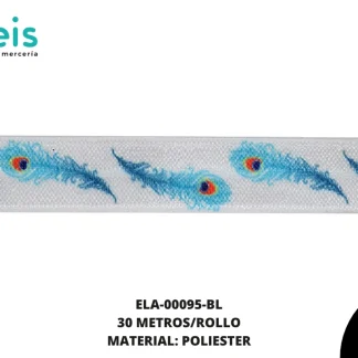 ELASTICO PULSERA ESTAMPADO 1.5 BLANCO 30 METROS