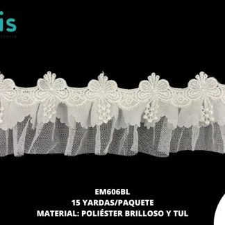 GUIPIUR POLIESTER BRILLOSO 3D EM606BL BLANCO