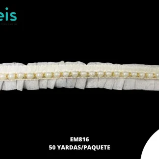 GUIPIUR SEDA DE LECHE DECORADO EM816 BLANCO 3 CM 50 YARDAS/PAQUETE