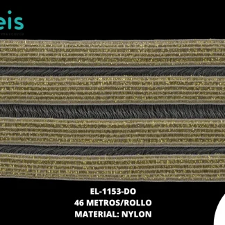 ELASTICO NYLON RAYAS 6CM DORADO 46 METROS