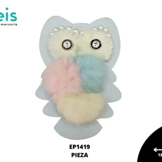 PARCHES BORDADOS Y ESTAMBRE BUHO TEDDY EP1419 13.5cmX19cm AZUL
