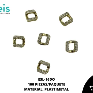 ESLABON LJ-90 REF:16.2X17.2 MM CON PIEDRA DORADO X PIEZA