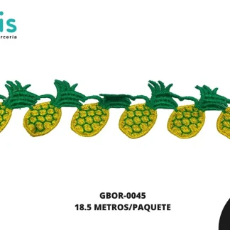 GUIPIUR BORDADO PLANO GBOR-0045 AMARILLO 4 CM 18.5 METROS/PAQUETE