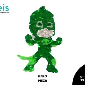 PARCHES LENTEJUELA GEKO PJ MASK VERDE GEKO 13.9cmX23.2cm VERDE