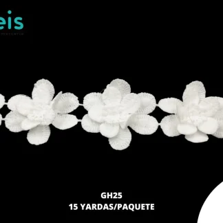 GUIPIUR SEDA DE LECHE 3D GH25 BLANCO 5.5 CM 15 YARDAS/PAQUETE