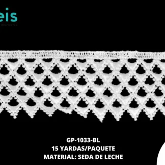 GUIPIUR POLIESTER BRILLOSO PLANO GP-1033-BL BLANCO 4.7 CM 15 YARDAS/PAQUETE