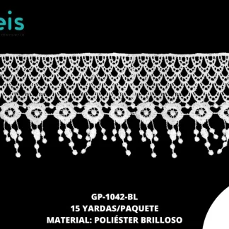 GUIPIUR POLIESTER BRILLOSO PLANO GP-1042-BL BLANCO 10 CM 15 YARDAS/PAQUETE