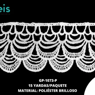 GUIPIUR POLIESTER BRILLOSO PLANO GP-1073-P BLANCO 4.9 CM 15 YARDAS/PAQUETE
