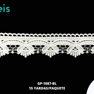 GUIPIUR SEDA DE LECHE PLANO GP-1087-BL BLANCO 5.5 CM 15 YARDAS/PAQUETE