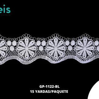 GUIPIUR SEDA DE LECHE PLANO GP-1122-BL BLANCO 5.5 CM 15 YARDAS/PAQUETE