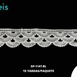 GUIPIUR SEDA DE LECHE PLANO GP-1147-BL BLANCO 3 CM 15 YARDAS/PAQUETE