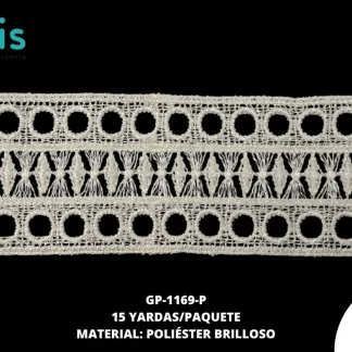GUIPIUR POLIESTER BRILLOSO PLANO GP-1169-P BLANCO 5.5 CM 15 YARDAS/PAQUETE