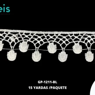 GUIPIUR SEDA DE LECHE PLANO GP-1211-BL BLANCO 3 CM 15 YARDAS/PAQUETE