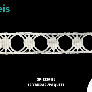 GUIPIUR SEDA DE LECHE PLANO GP-1229-BL BLANCO 2.3 CM 15 YARDAS/PAQUETE