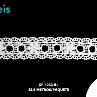 GUIPIUR SEDA DE LECHE PLANO GP-1232-BL BLANCO 2 CM 15 YARDAS/PAQUETE