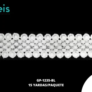GUIPIUR SEDA DE LECHE PLANO GP-1235-BL BLANCO 2.5 CM 15 YARDAS/PAQUETE