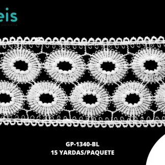 GUIPIUR SEDA DE LECHE PLANO GP-1340-BL BLANCO 6.5 CM 15 YARDAS/PAQUETE