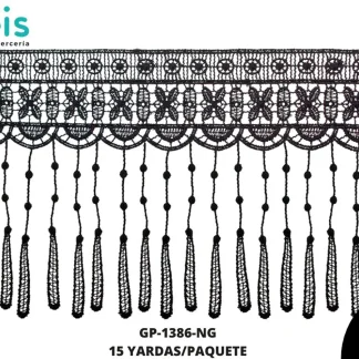 GUIPIUR SEDA DE LECHE FLECOS GP-1386-NG NEGRO 16.8 CM 15 YARDAS/PAQUETE