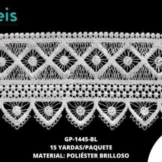 GUIPIUR POLIESTER BRILLOSO PLANO GP-1445-BL BLANCO 7.5 CM 15 YARDAS/PAQUETE