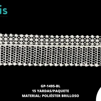 GUIPIUR POLIESTER BRILLOSO PLANO GP-1488-BL BLANCO 4.8 CM 15 YARDAS/PAQUETE