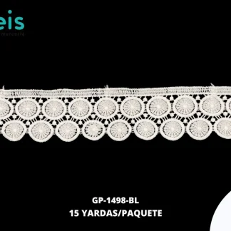 GUIPIUR SEDA DE LECHE PLANO GP-1498-BL BLANCO 5.5 CM 15 YARDAS/PAQUETE