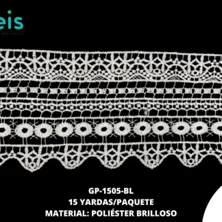 GUIPIUR POLIESTER BRILLOSO PLANO GP-1505-BL BLANCO 11.5 CM 15 YARDAS/PAQUETE