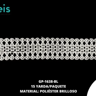 GUIPIUR POLIESTER BRILLOSO PLANO GP-1638-BL BLANCO 4 CM 15 YARDAS/PAQUETE