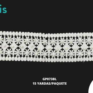 GUIPIUR SEDA DE LECHE DECORADO GP073BL BLANCO 15 YARDAS/PAQUETE