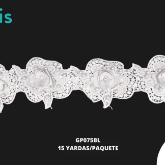GUIPIUR SEDA DE LECHE DECORADO GP075BL BLANCO 15 YARDAS/PAQUETE