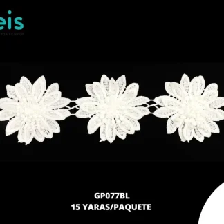 GUIPIUR SEDA DE LECHE DECORADO GP077BL BLANCO 10 CM 15 YARDAS/PAQUETE