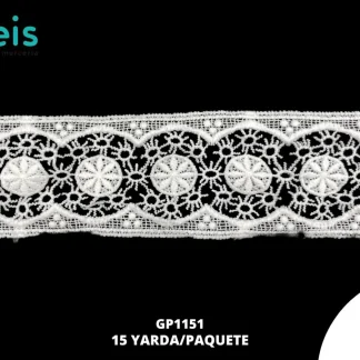 GUIPIUR SEDA DE LECHE PLANO GP1151 BLANCO 6.5 CM 15 YARDAS/PAQUETE