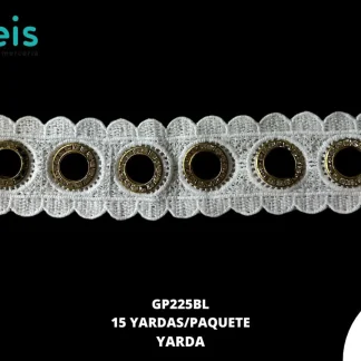 GUIPIUR SEDA DE LECHE DECORADO GP225BL BLANCO 5 CM 15 YARDAS/PAQUETE