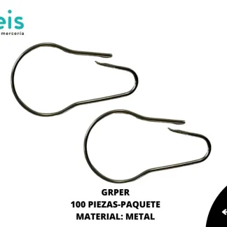 HERRAMIENTAS CONFECCIÓN SEGUROS GANCHO DE PERA GRPER 7cmX4.1cm 100 PZ/PQT NIQUEL