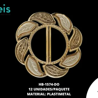 HEBILLA METAL HOJAS REF: 10534 DORADA 12U/PAQUETE