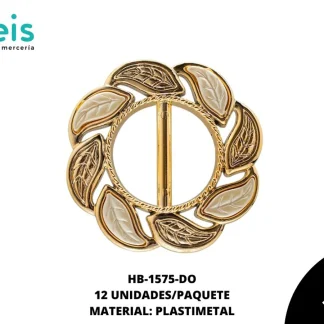 HEBILLA METAL HOJAS REF:10533 DORADA 12 U/PAQUETE