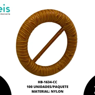 HEBILLA NYLON REDONDA BAMBU 4CM INTERIOR C/100PZ