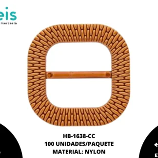 HEBILLA NYLON CUADRADA 4CM CAFÉ 100 U/PAQUETE