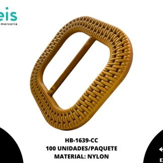 HEBILLA NYLON CUADRADA 5CM CAFE C/100PZ
