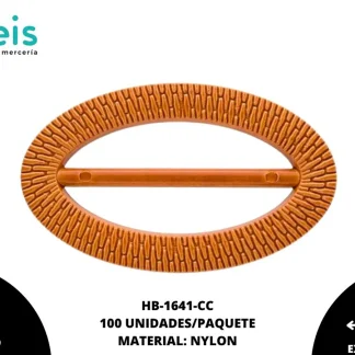 HEBILLA NYLON OVA 5CM CAFÉ 100 U/PAQUETE