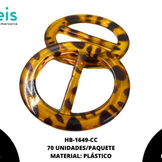 HEBILLA ANIMAL PRINT REDONDA 4CM C/70PZ (500G)