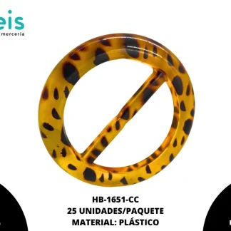 HEBILLA ANIMAL PRINT REDONDA 6CM C/25PZ (500G)