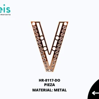 HERRAJE METAL DECORADO V VEST PIEDRA 8117 PLATA